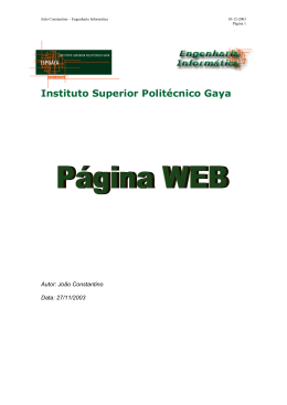 Página Internet pessoal - Paginas ISPGaya