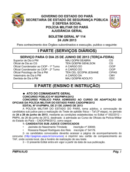 BG 114 - De 24 JUN 2013 - Proxy da Polícia Militar do Pará!