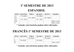 1º semestre de 2013 espanhol francês 1º semestre de 2013