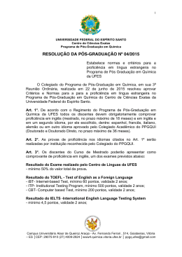Resolução 04-2015 Proficiência em Língua Estrangeira