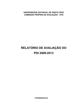 RELATÓRIO DE AVALIAÇÃO DO PDI 2009-2013