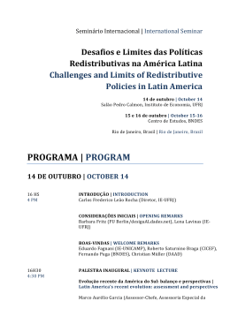 Seminar Redistributive Policies Rio preliminary program 07 October