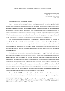 Carta de Brasília Aberta ao Presidente da República Federativa do
