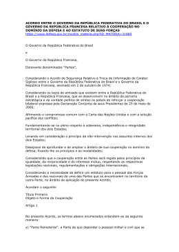 acordo entre o governo da república federativa do brasil