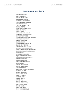 Lista de APROVADOS - Vestibular FAHOR 2016