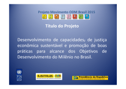 Apresentação Projeto ODM Brasil 2015