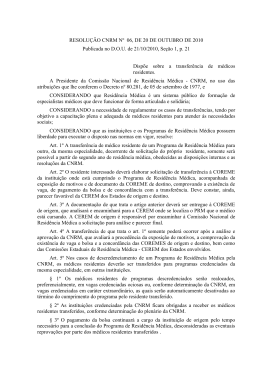 Resolução CNRM nº 06, de 20 de outubro de 2010
