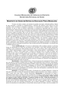 Manifesto de Goiás em Defesa da Educação Física Brasileira