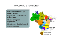 POPULAÇÀO E TERRITÌRIO