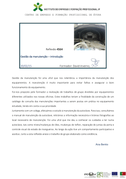 Ana Bento Reflexão 4564 Gestão da manutenção – introdução 20
