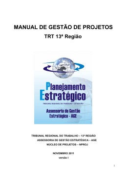 manual de gestão de projetos - Tribunal Regional do Trabalho 13ª