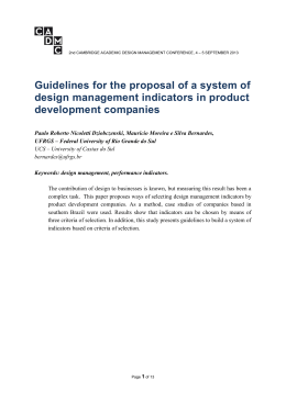 Guidelines for the proposal of a system of design