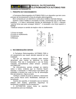 manual da fechadura eletromagnética automag f600