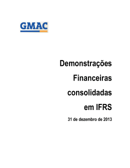 Demonstrações Financeiras consolidadas em IFRS