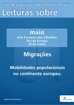 Maio – Migrações: mobilidades populacionais no continente europeu.