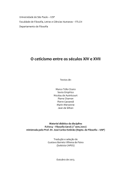 O ceticismo entre os séculos XIV e XVII (traduções)