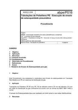 ABPE/P016:2006 - Associação Brasileira de Tubos Poliolefínicos e