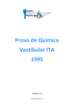 Prova de Química Vestibular ITA 1995