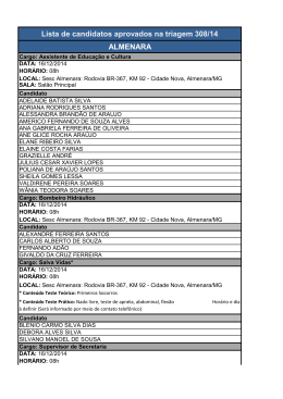 Lista de candidatos aprovados na triagem 308/14 ALMENARA
