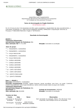 Termo de Homologação - Pregão Eletrônico 749/2014-21