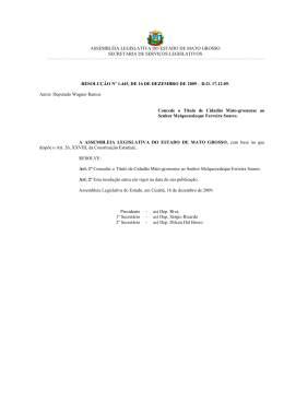 Resolução - Assembleia Legislativa do Estado de Mato Grosso