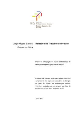 Jorge Miguel Santos Gomes da Silva Relatório de Trabalho de Projeto