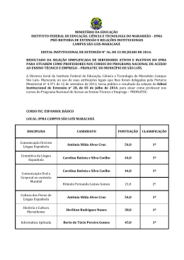 Resultado - IFMA Instituto Federal do Maranhão Campus São Luís