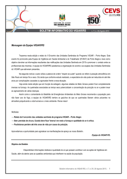 Boletim Informativo do Vigiar/RS v.7, n. 35(26/08/2015)