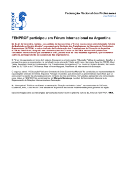 FENPROF participou em Fórum Internacional na Argentina
