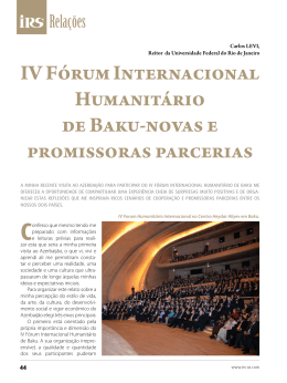 IV Fórum Internacional Humanitário de Baku-novas e