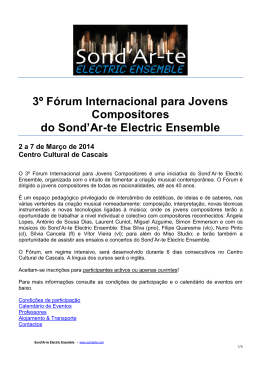3º Fórum Internacional para Jovens Compositores do Sond`Ar