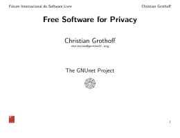 Free Software for Privacy