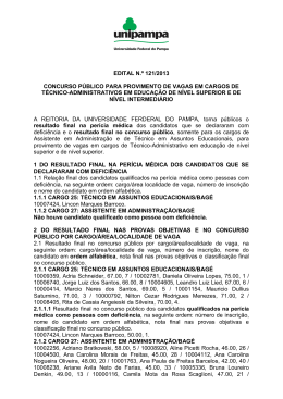 EDITAL N.º 121/2013 CONCURSO PÚBLICO PARA