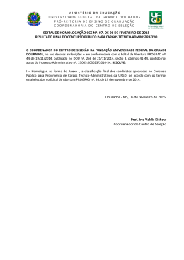 Edital de Homologação CCS nº. 07/2015