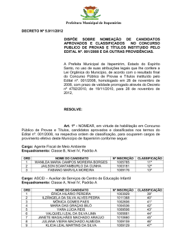 Prefeitura Municipal de Itapemirim DECRETO Nº 5.911/2012