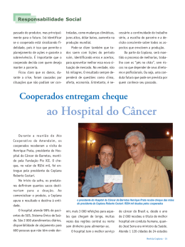 Cooperados entregam cheque ao Hospital do Câncer