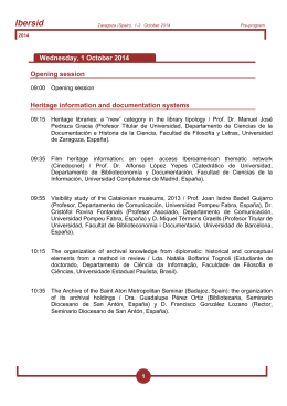 Preliminary programme 2014
