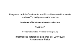 Programa de Pós-Graduação em Física Mestrado/Doutorado