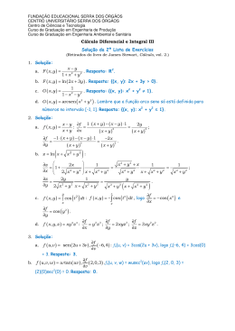 Cálculo Diferencial e Integral III Solução da 2ª Lista de Exercícios 1