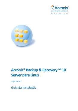 Acronis® Backup & Recovery ™ 10 Server para Linux