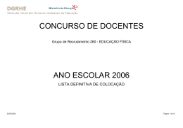 CONCURSO DE DOCENTES ANO ESCOLAR 2006