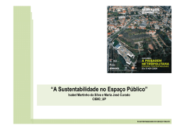 “A Sustentabilidade no Espaço Público” “A Sustentabilidade no