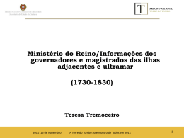 O Ministério do Reino/Informações dos governadores e magistrados