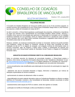 CONSELHO DE CIDADÃOS BRASILEIROS DE VANCOUVER
