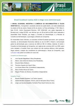 Brasil Ecodiesel realiza AGO e elege nova Administração