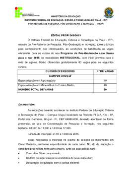 Edital - Instituto Federal de Educação, Ciência e Tecnologia do Piauí