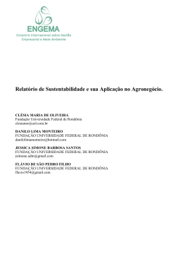 Relatório de Sustentabilidade e sua Aplicação no Agronegócio.
