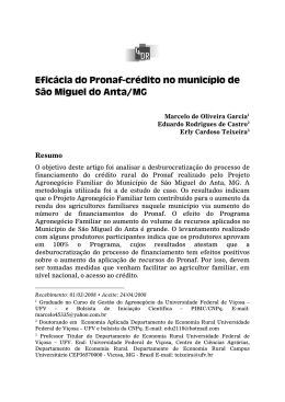 Eficácia do Pronaf-crédito no município de São Miguel do Anta/MG