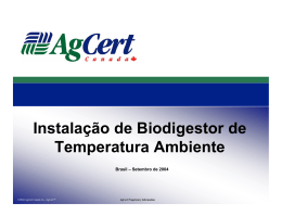 Instalação de Biodigestor de Temperatura Ambiente