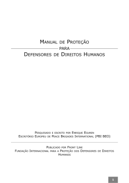 Manual de Proteção para defensores de direitos humanos (Frontline